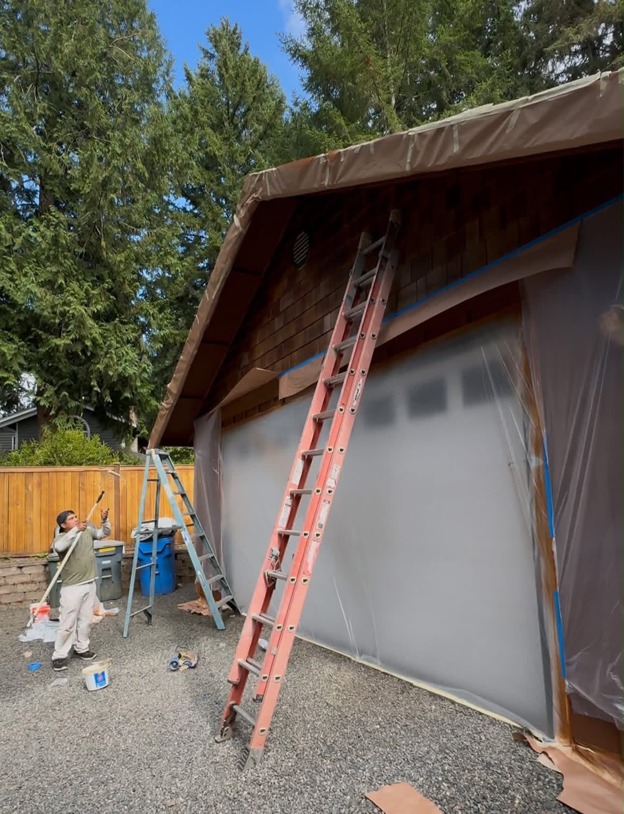 Professional exterior painting on a residential property